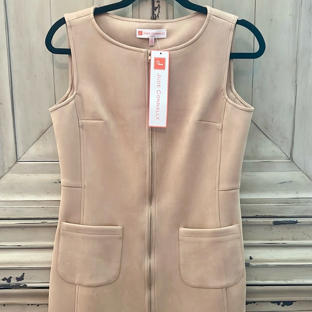 Jude Connally Taupe Sleeveless Dress